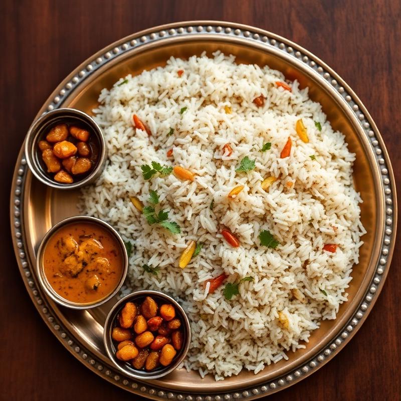 Indian meal with pickles